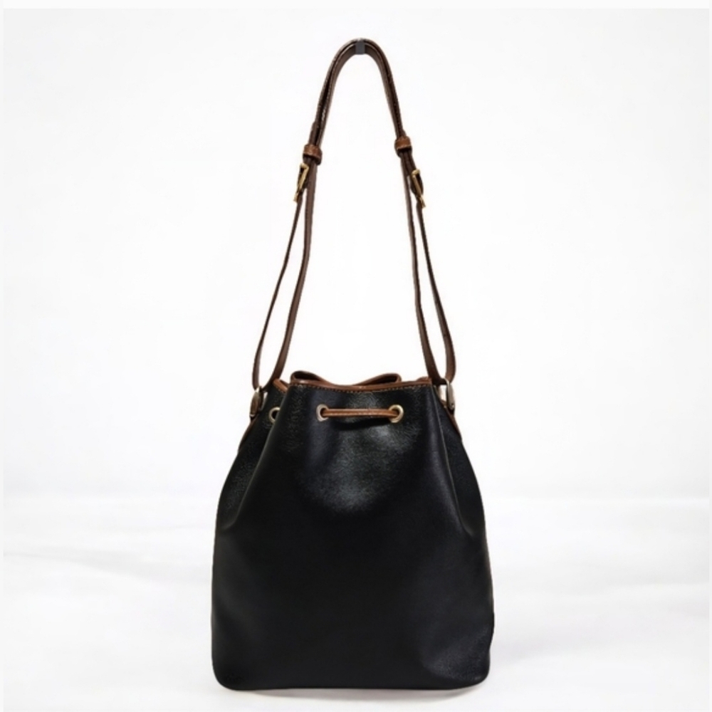 Trussardi-(Vintage) Collezione Crespo Canvas Leather Bucket Bag-EUC - Picture 3 of 15
